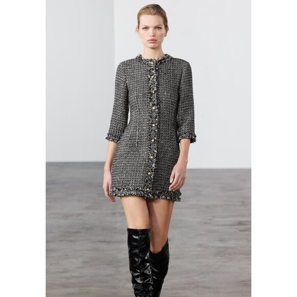 RARE!!! ZARA Gray Wool-blend Mini Dress NWT - Picture 6 of 12